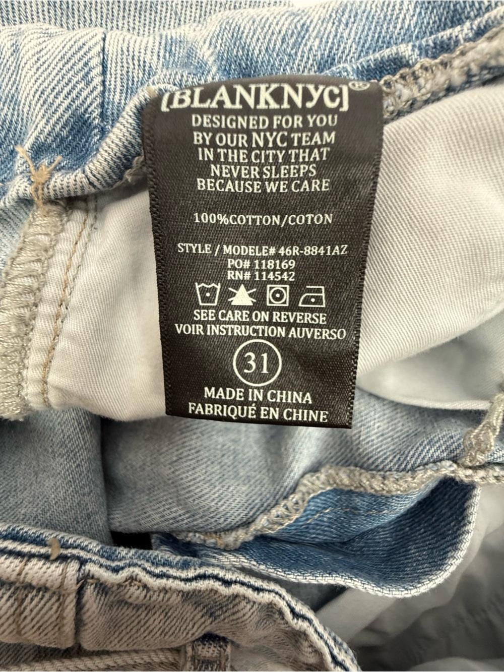 BlankNYC Pay Back Shorts Womens 31 High Rise Pleated Denim Self Belt Blue - Picture 5 of 6